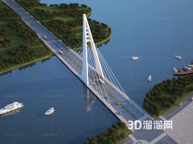 現代 橋3d模型
