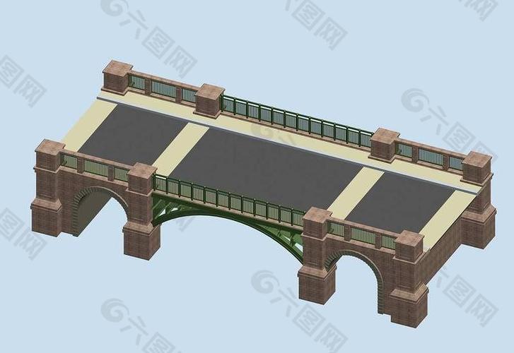 美觀大方拱形橋梁3d模型